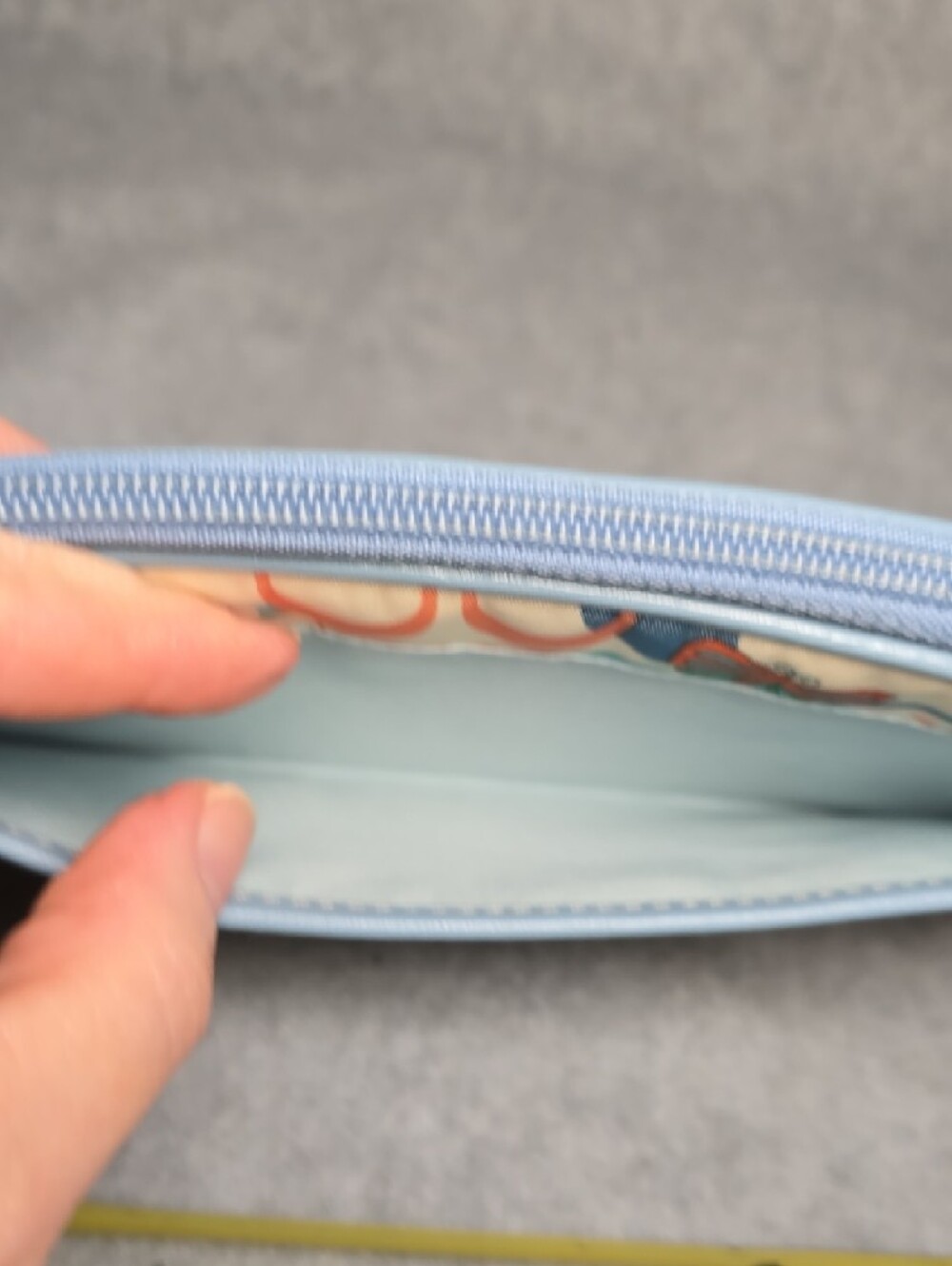 Coach Optic Butterfly  Multicolor Signature Long Wallet/Wristlet Blue Trim - Picture 9 of 14